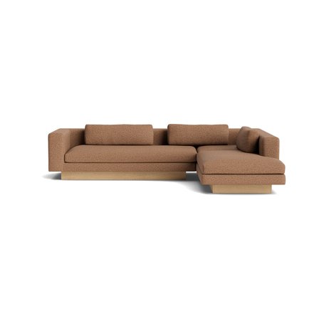 Manhattan chaiselong sofa, højrevendt - Sneak Kobber - 295x240x75cm - Sofa, chaiselong - Råhvid komfortabel sofa med nozag fjedre og massive 