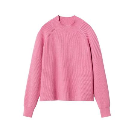 Mango Perkins neck knitted sweater Pink, Dame
