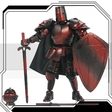 Rörlig medeltida krigardocka med flera leder, sjunde generationens dubbelformspansardocka