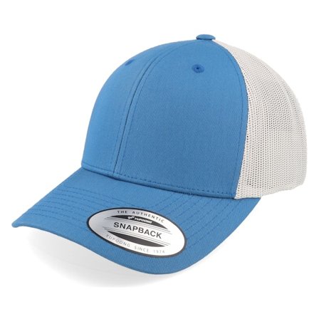 Yupoong - Blauw trucker Cap - Steel Blue/Silver Trucker @ Hatstore