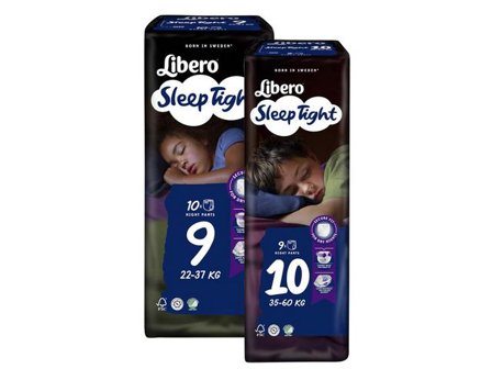 LIBERO Blöja Sleep Tight S9 22-37kg 10/fp - Lyreco - Sjukvård och omsorg - Hygien - Barnblöjor