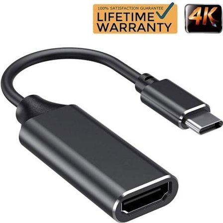 CHE USB C till HDMI-adapter 4K, USB Type C till HDMI-adapterkabel [Kompatibel med Thunderbolt 3 (Svart)]