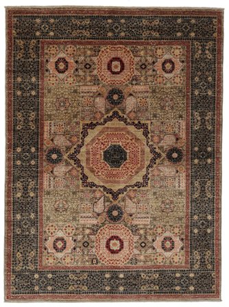 Noué À La Main Mamluk Tapis 154X206 De Laine Marron/Noir Petit