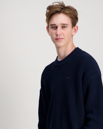 Tommy Hilfiger HALF CARDIGAN C-NECK SWEATER Blauw Truien Jongens - Kids Brand Store