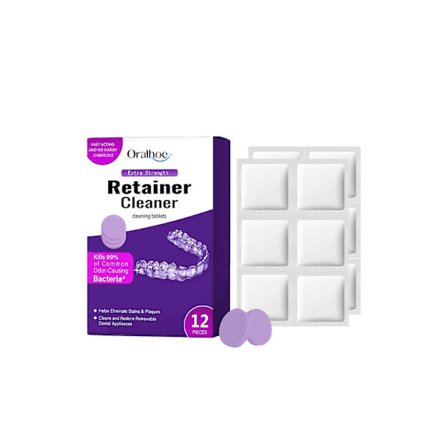 Lilla rengjøringstabletter for proteser - Frisk pust