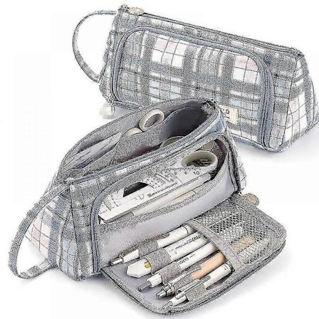 Blå Stor Kapacitet Penalhus Skoleelever Skrivematerialer Pen Opbevaringstilbehør Penalhus Tasker Kontorartikler