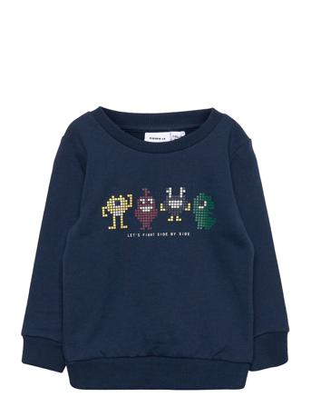 Nmmbjarke Sweat Box Unb Sweat-shirt Genser Blå Name It