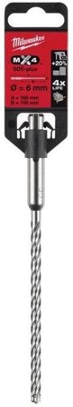 Milwaukee MX4 Hammarborr SDS-Plus, 4-skärs 6x165 mm, Maskintillbehör & förbrukning