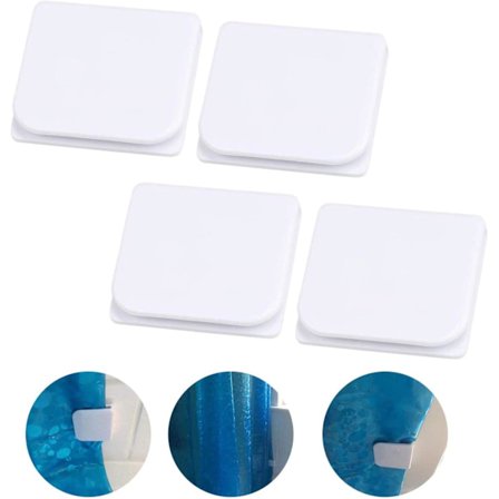 Duschdraperi-klämma, 4 st självhäftande duschdraperi-splash