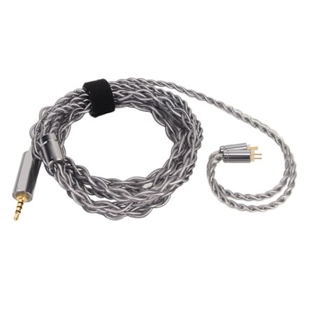 Opgraderet Earphone-kabel 49 Core Single Crystal Copper Silver Plated 4 Strands Håndstrikning Earphone Wire til BQEYZ Rime 2.5mm/0.10in