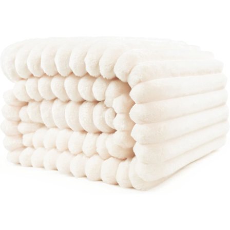 Mysig Pläd, Varm och Fluffig Sängöverkast/Soffa Pläd för Mamma, Fru och Flickvän, 100cmx150cm, Beige