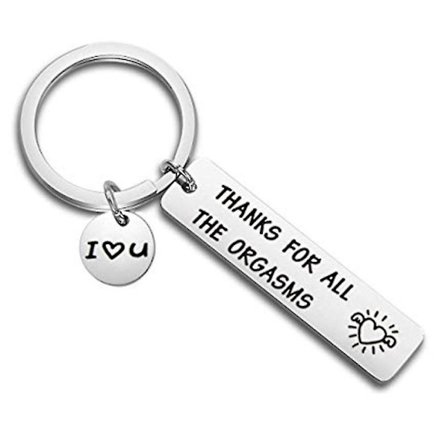 Sort Humoristisk Nøglering i Rustfrit Stål Nøglering Elsker Mand Kæreste Gave