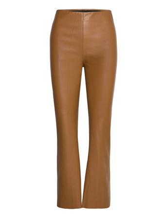 Slkaylee Pu Kickflare Pants Trousers Leather Leggings/Byxor Brun Soaked In Luxury