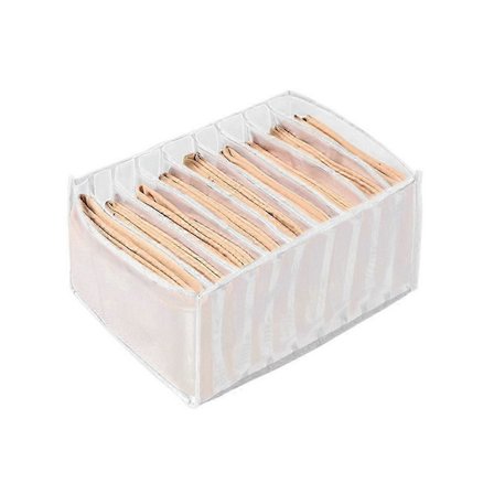 1 stk. oppbevaringsboks for klær, 7 roms skuffeorganisator for klær (hvit)