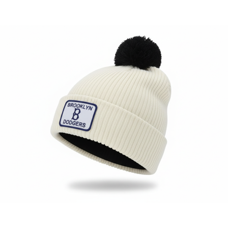 Nike MLB - MLB Vit pom Beanie - Los Angeles Dodgers Peak Standard Natural/Black Pom @ Hatstore