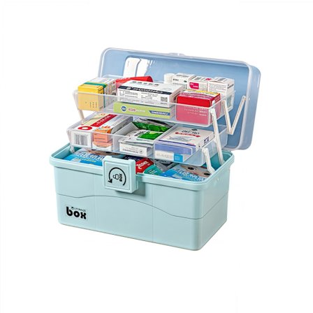 Låsbar medisinboks, medisin oppbevaringsboks, låsbar oppbevaringsboks, medisin oppbevaring multifunksjonell oppbevaringsboks