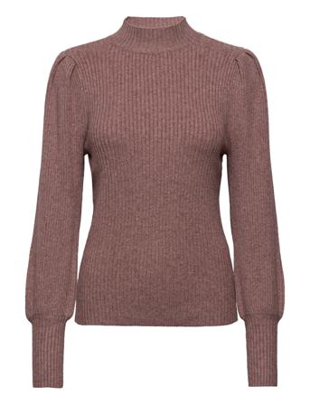 Onlkatia L/S Highneck Pullover Knt Brown ONLY