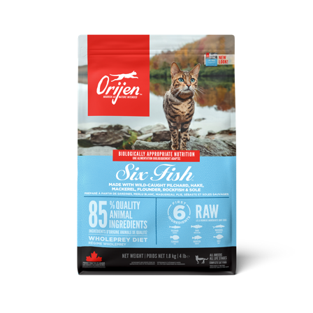 Orijen - Cat Six Fish Grain Free - tørrfôr til katter 1,8 kg - Katt - Kattefôr & kattemat - Tørrfôr for katt - ZOO.no