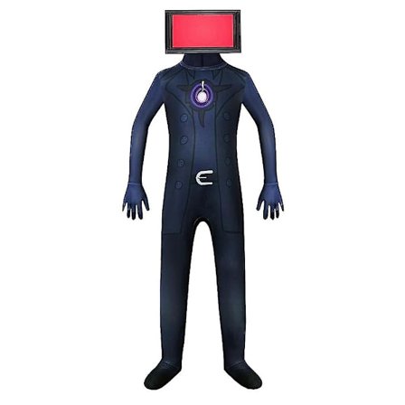 Skibidi Toalett Man Cosplay Kostym För Vuxna Barn Titan Audio Man Tv Man Jumpsuit Med Mask Halloween Carnival Kostym