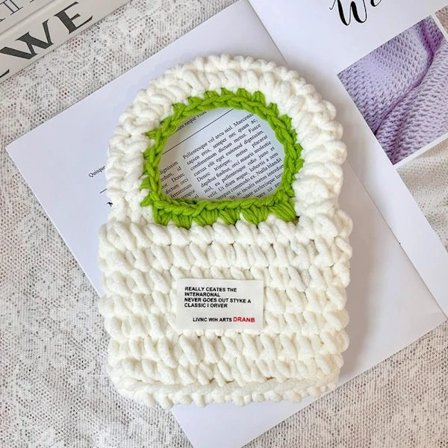 Håndvevd handleveske selvvevd veske HVIT hvit