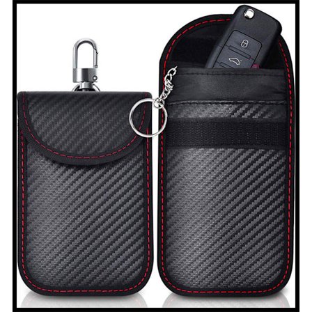 Pakke med 2 Anti RFID Bilnøkkel Etui Signal Blokkering Faraday Pouch Ba