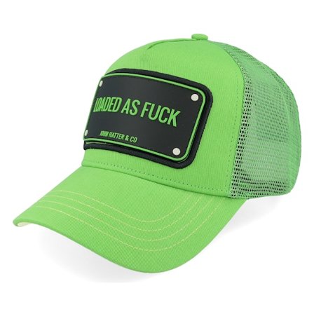 John Hatter & Co - Loaded As Fuck Green A-Frame Trucker Trucker Green Cap - @ Hatstore
