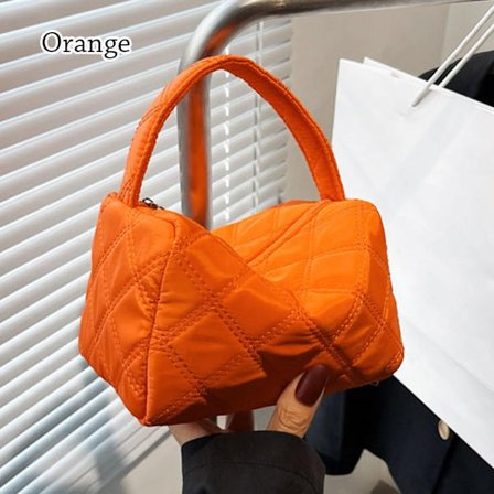 Quiltet mulepose Plaid håndtasker ORANGE