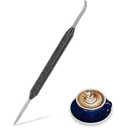 1 stk. kaffe latte art pen i rustfrit stål, latte art nål, 14 cm