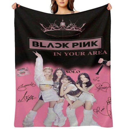 BLACKPINK Heittopeitto Lahja, Flannelipeitto, Sopii Miehille ja Naisille, Sopii Kaikille Vuodenajoille, Lämmin Peitto, Kodin Sisustus 125x100cm