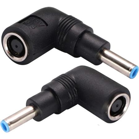 90 graders bærbar PC-strømadapter 90 graders DC 7,4 mm x 5,0 mm hunn til 4,5 mm x 3,0 mm hann strømomformer for bærbar PC-adapterutskifting (2-pakning
