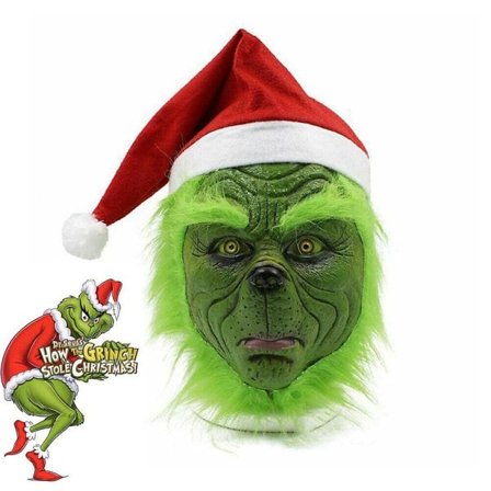 Grinch Halloween-maske - Cosplay Julenissen Kostymemaske