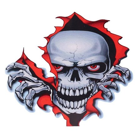 3D Skeleton Skull Bildekaler Bilkroppar med repor D D