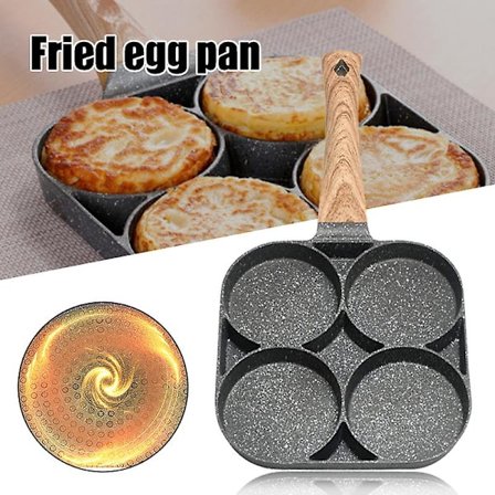 Kop Æggepande med Non-Stick Aluminiumbelægning Æggestegningspande Pandekagepande Multifunktionel Kompatibel med Stegning