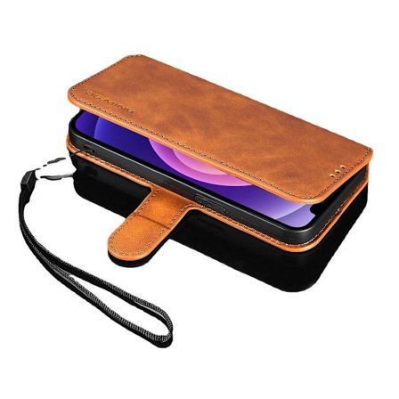(För iPhone 12 / iPhone 12 Pro) DG.MING Vintage PU-läder mobilsk