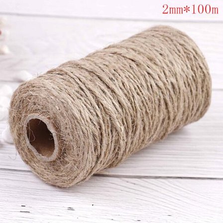 100 meter naturlig tørr hyssingsnor Jute hyssingtråd for gjør-det-selv