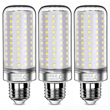 Hett erbjudande! 26W LED-lampor, 200W, 3000Lm, 6000K Kallvitt, E27, 3-pack-Glad