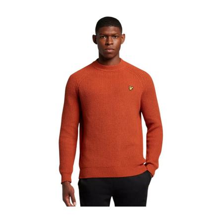 Lyle & Scott - Stickade Tröjor - Orange - Herr - Storlek: L, Herr, Storlek: L