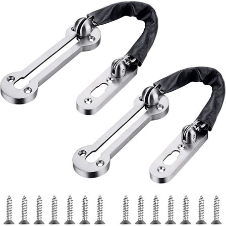 2 stk. Dør Sikkerhetskjetting Dørlås Med Kjetting Dørhåndtak Kjetting Med Ripebeskyttelse