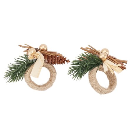 Kreativ juleserviettring i westernstil, julebryllup, bursdagsfest, borddekorasjon, serviettring, serviettholder (6754-2 pakning){FYL}