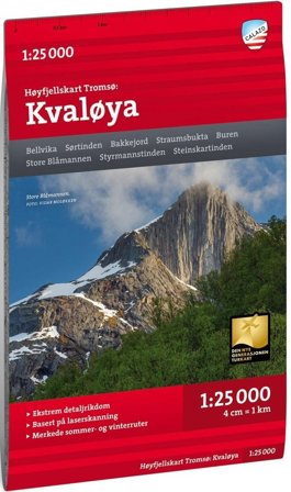 Calazo Høyfjellskart Tromsø: Kvaløya 1:25 000