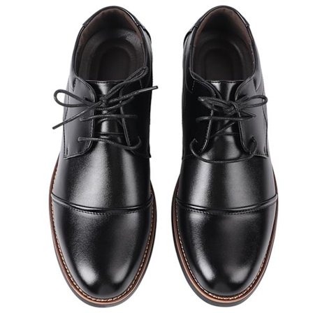 Herresko uten lisser, casual snøresko med gummisåle, stilige og fasjonable dressko til kontor og forretninger, svart, 42