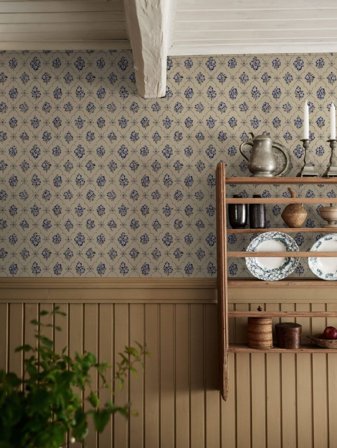 Duro Tapetprov, Lovisa 040-05P Gammalsvenska Papper, Beige, L, , Färg & tapeter