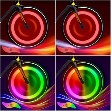 Cykel Eger Lys 4-pak Dæk Blinkende Lys LED Neon Hjul Blinkende Cykellygter Vandtæt 3 Blinkende Tilstande Cykeltilbehør