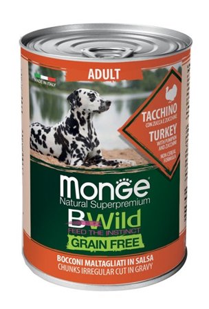 Monge B Wild Grain Free All Breeds Con Tacchino Zucca Zucchine