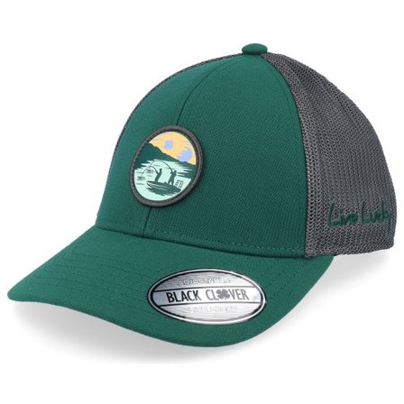 Black Clover - Grön trucker Keps - Kelce Green W Charcoal Mesh W Patch Trucker @ Hatstore