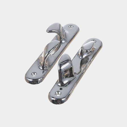 Passacavo arrotondato in acciaio inox AISI 316, 253 x 47 mm, adatto per cime fino a Ø32 mm, confezione da 2