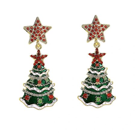 1 par juletræsøreringe til kvinder - julekjoleøreringe, juletræsøreringe til piger