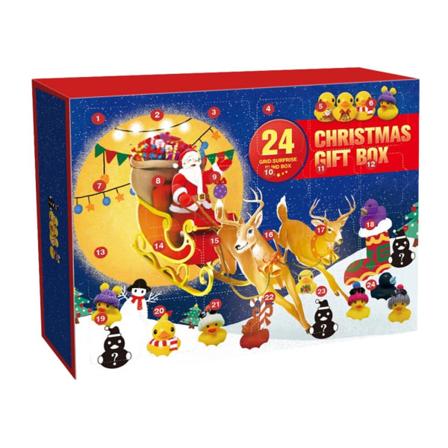 24 dagars nedräkning jul adventskalender Set Söt julsnögubbe gummianka kalender Juldekoration för hembarn style 2