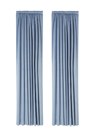 Åhléns Home Sammetsgardin SARA 140x300 cm, 2-pack Gardiner Blå