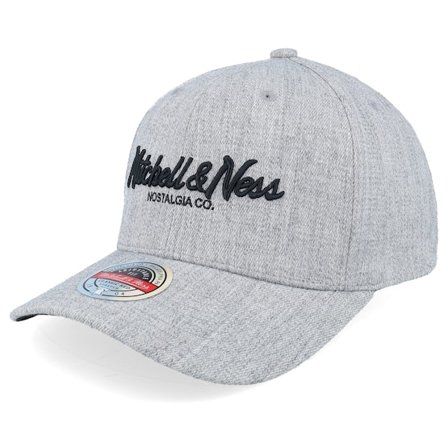 Mitchell & Ness - Pinscript Classic Red Heather Grey/Black Adjustable Adjustable Grey Cap - @ Hatstore